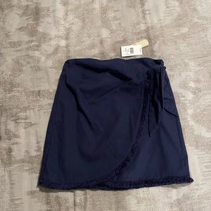 NWT Frayed Hem Wrap Skirt